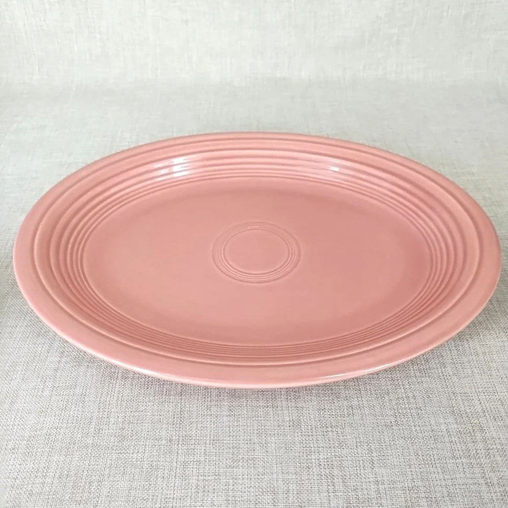 Vintage Fiesta Fiestaware Oval Serving Platter Rose 12-5/8